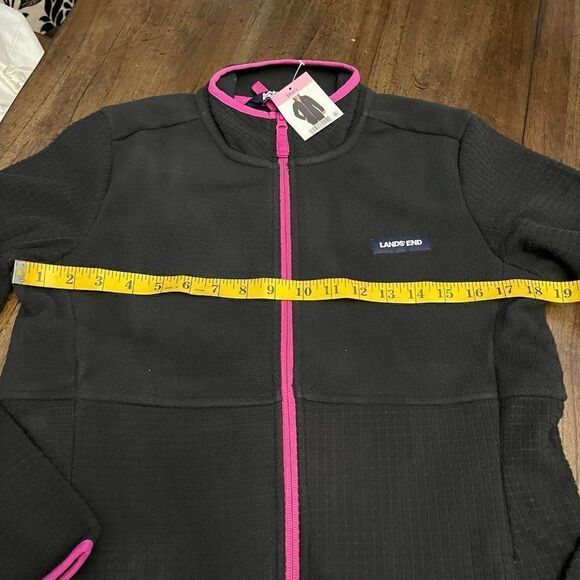 Lands' End Ladies Grid Fleece Zip Up Jacket Small - Picture 6 of 8